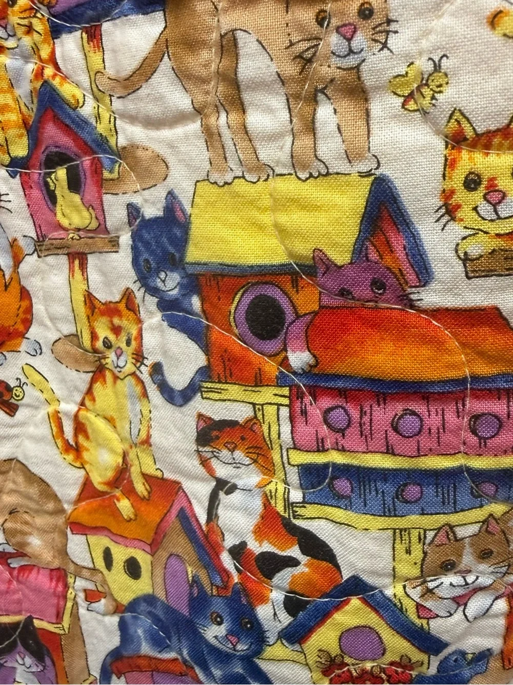 Handmade Yellow and Blue Patchwork Lap Quilt - Vibrant Home Bedding